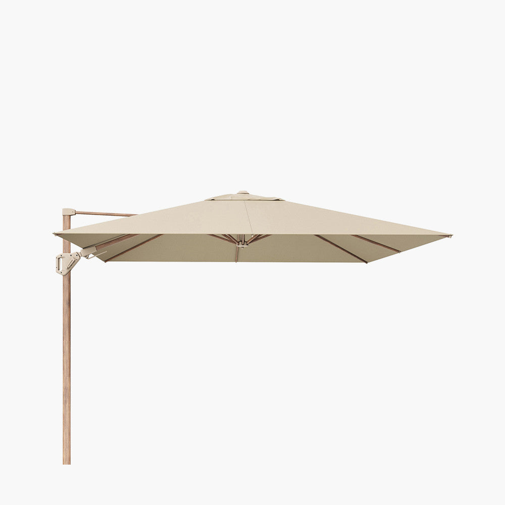 Challenger Teak T2 3m Square Premium Champagne Free Arm Parasol