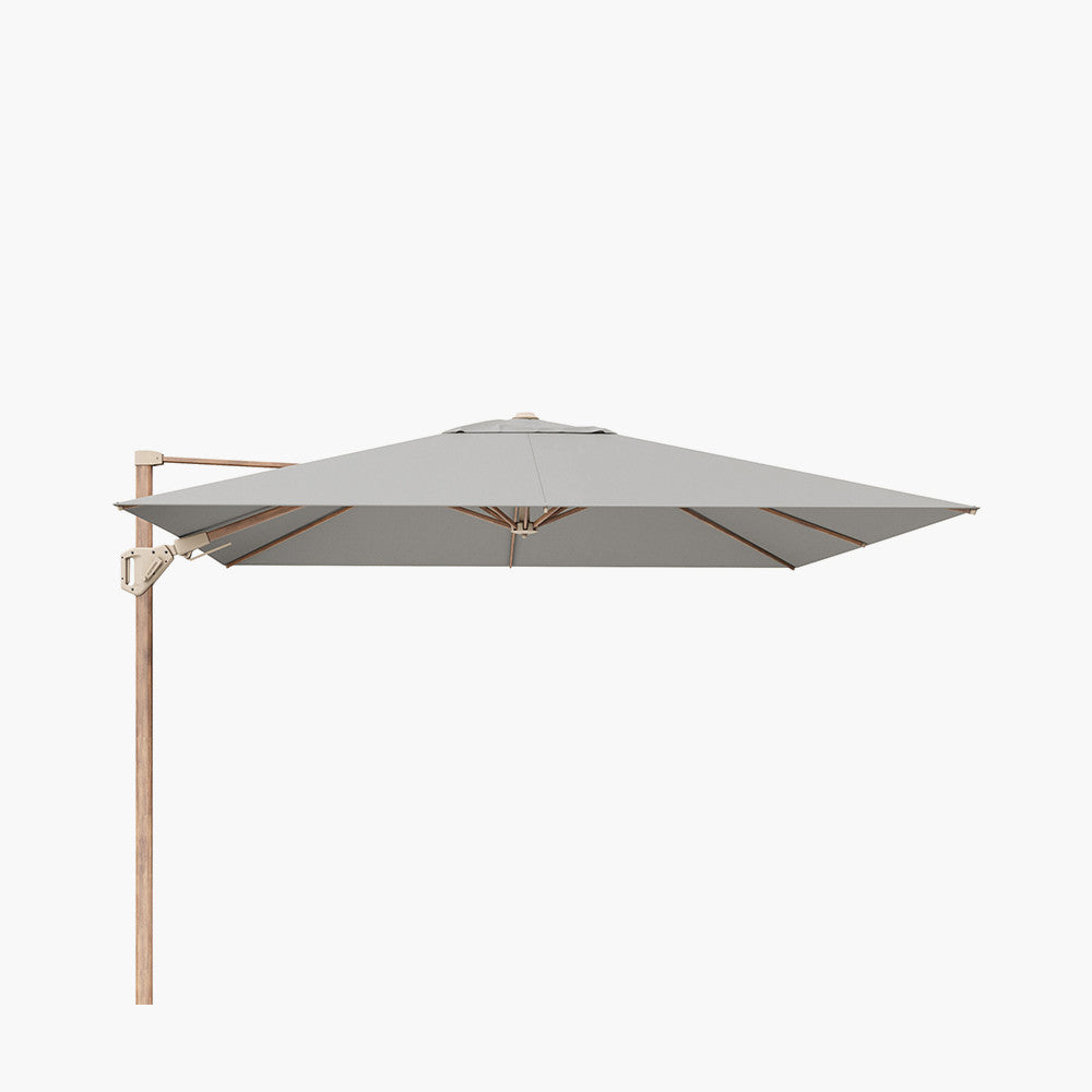 Challenger Teak T2 3m Square Premium Manhattan Grey Free Arm Parasol