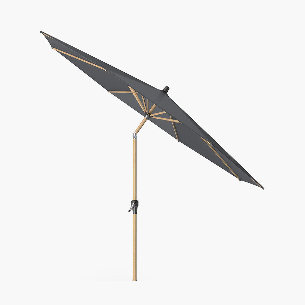 Riva Teak 3m Round Anthracite Parasol