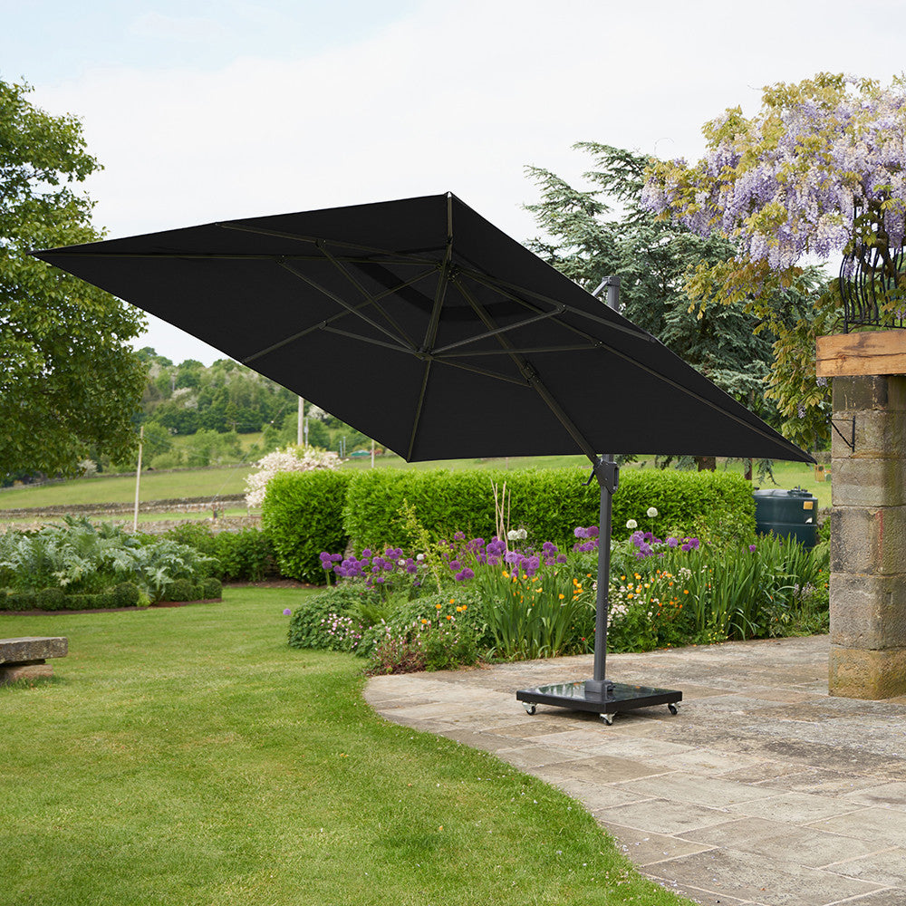 Challenger T2 3.5 x 2.6m Rectangular Premium Faded Black Free Arm Parasol