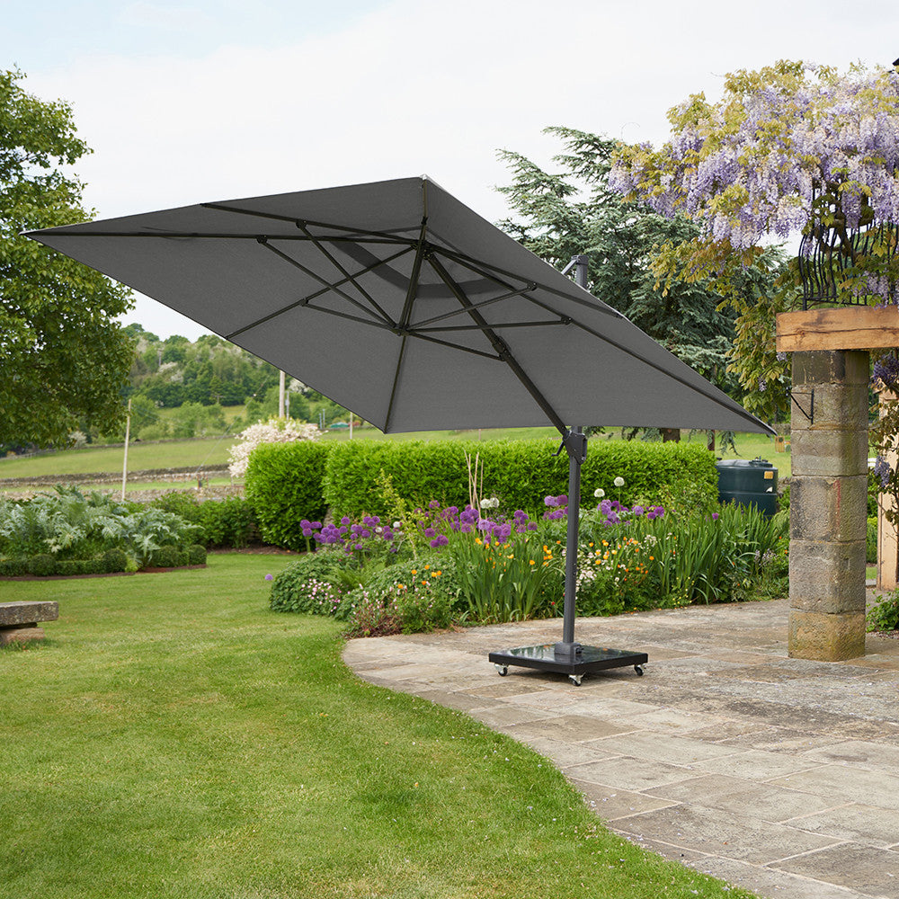 Challenger T2 3.5 x 2.6m Rectangular Premium Manhattan Grey Free Arm Parasol