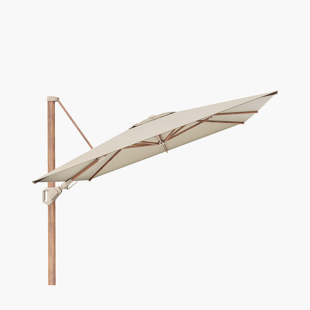 Challenger Teak T2 3.5 x 2.6m Rectangular Premium Champagne Free Arm Parasol