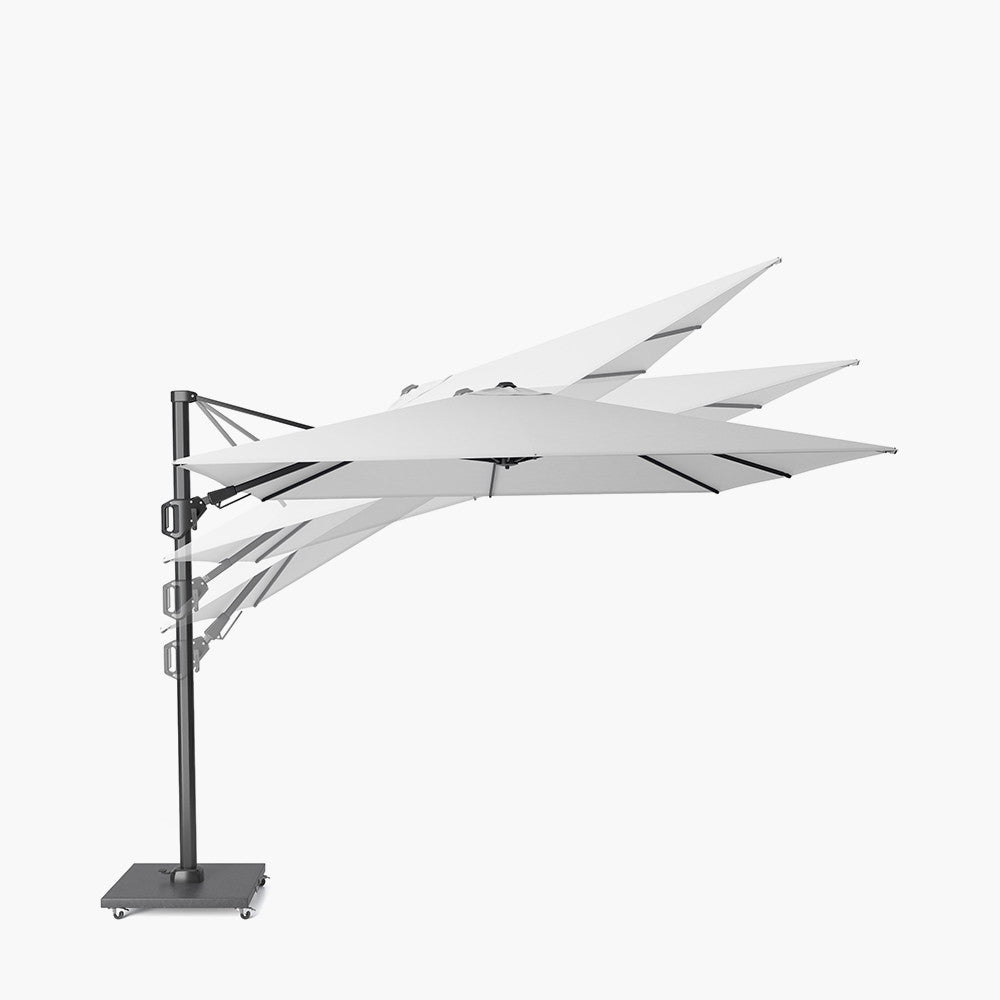 Challenger Teak T2 3.5 x 2.6m Rectangular Premium Champagne Free Arm Parasol
