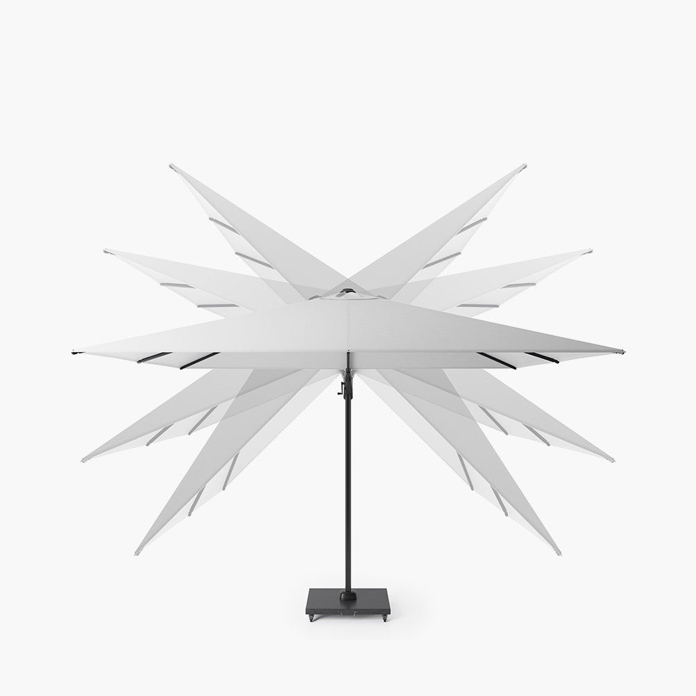 Challenger Teak T2 3.5 x 2.6m Rectangular Premium Champagne Free Arm Parasol