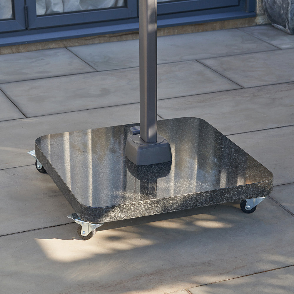 Ancona Anthracite Round Edge Granite 120KG Wheeled Parasol Base