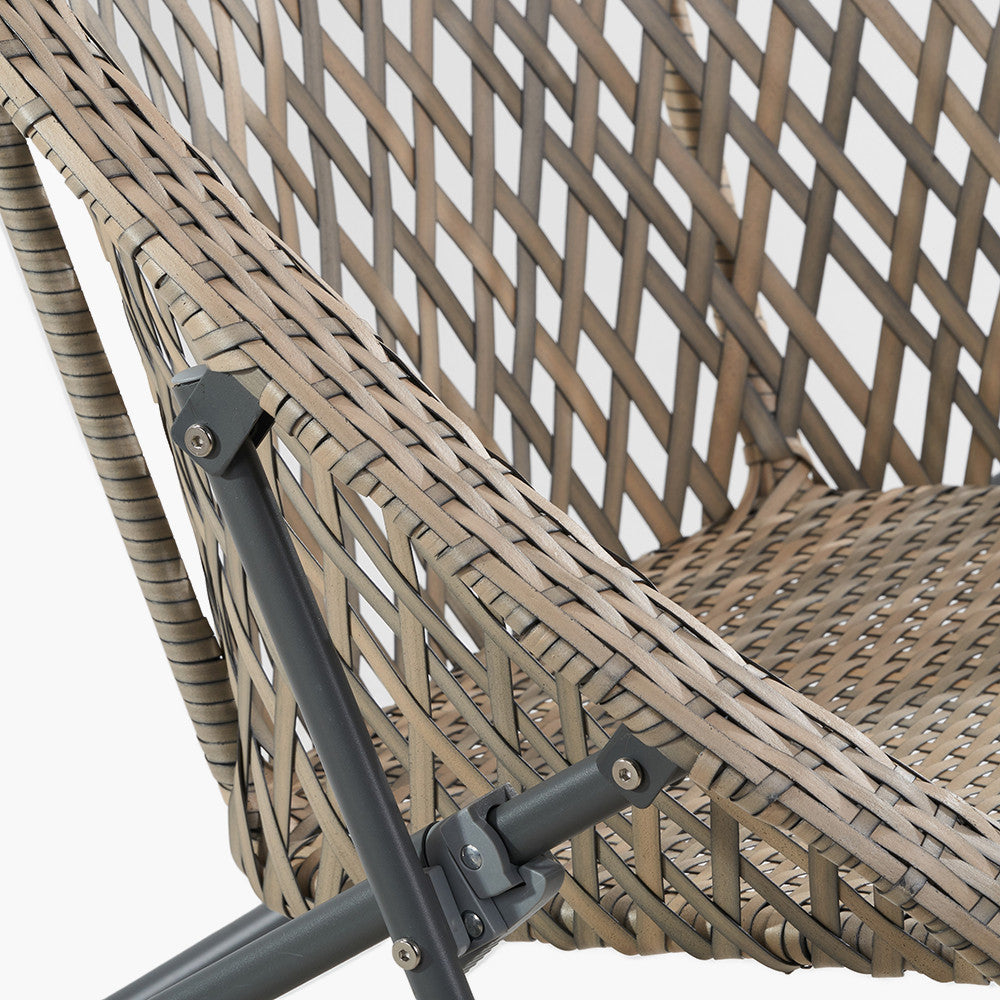 Tobs Outdoor Grey Foldable Loungers and Footstools Set