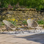 Tobs Outdoor Grey Foldable Loungers and Footstools Set