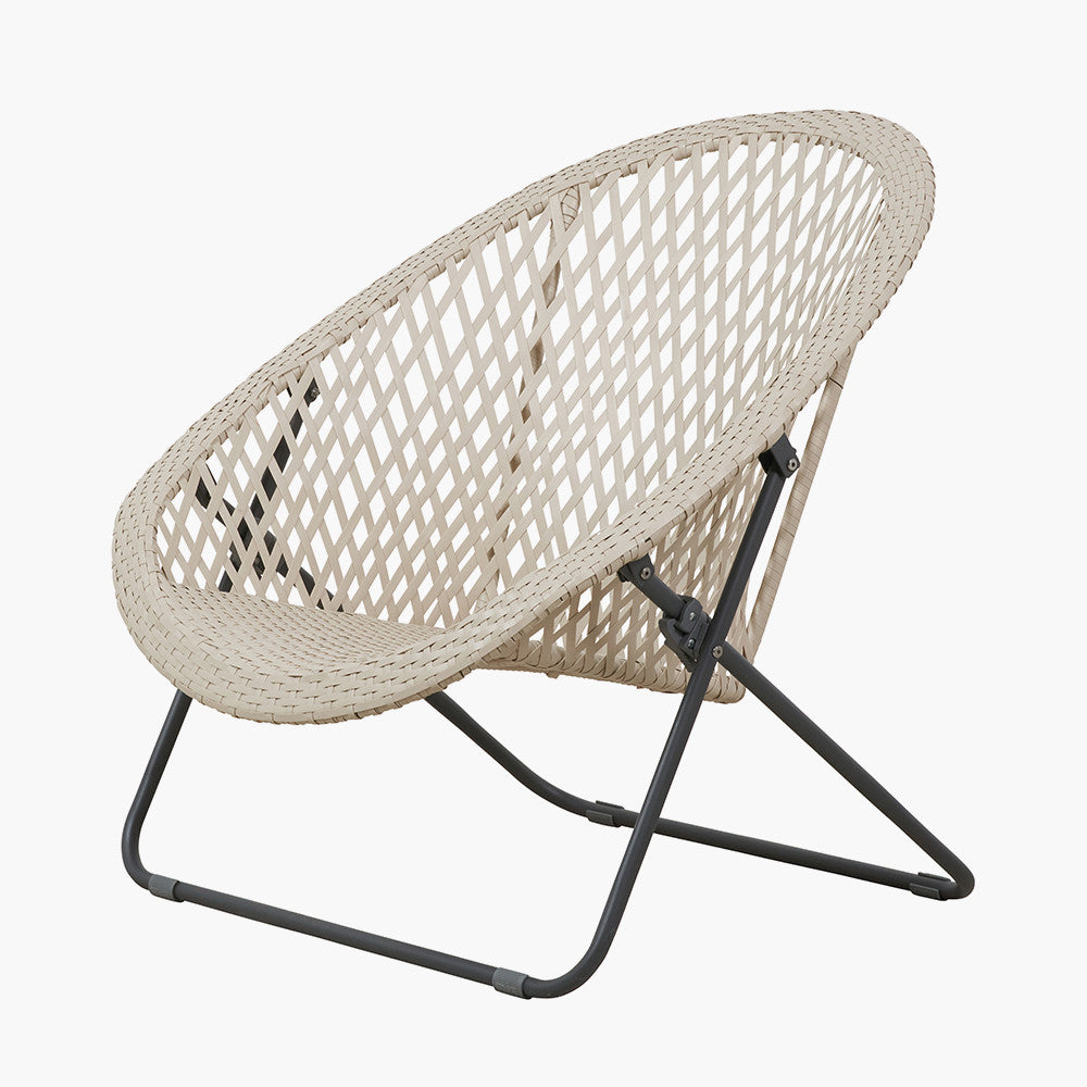 Tobs Outdoor Cream Foldable Loungers Set