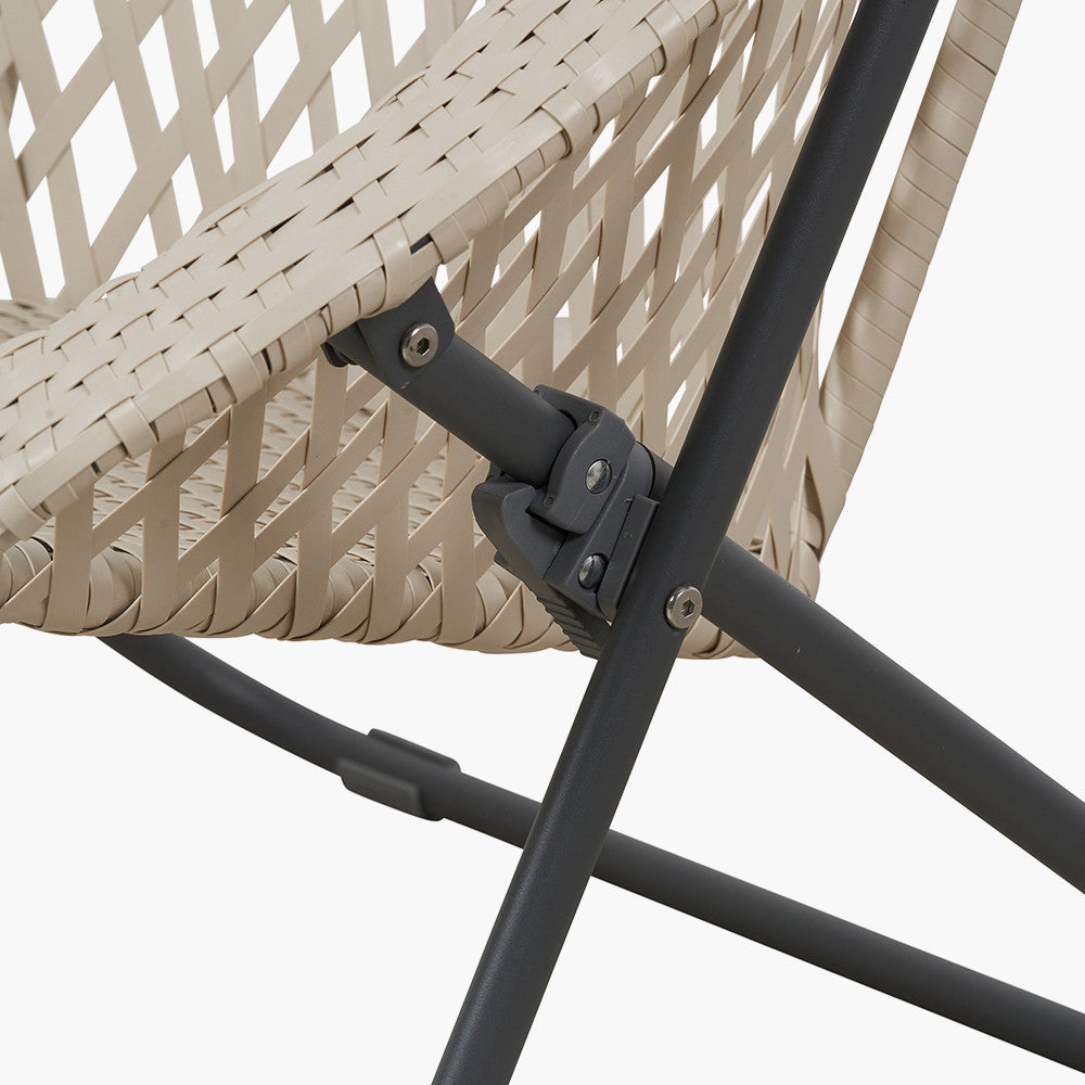 Tobs Outdoor Cream Foldable Loungers Set