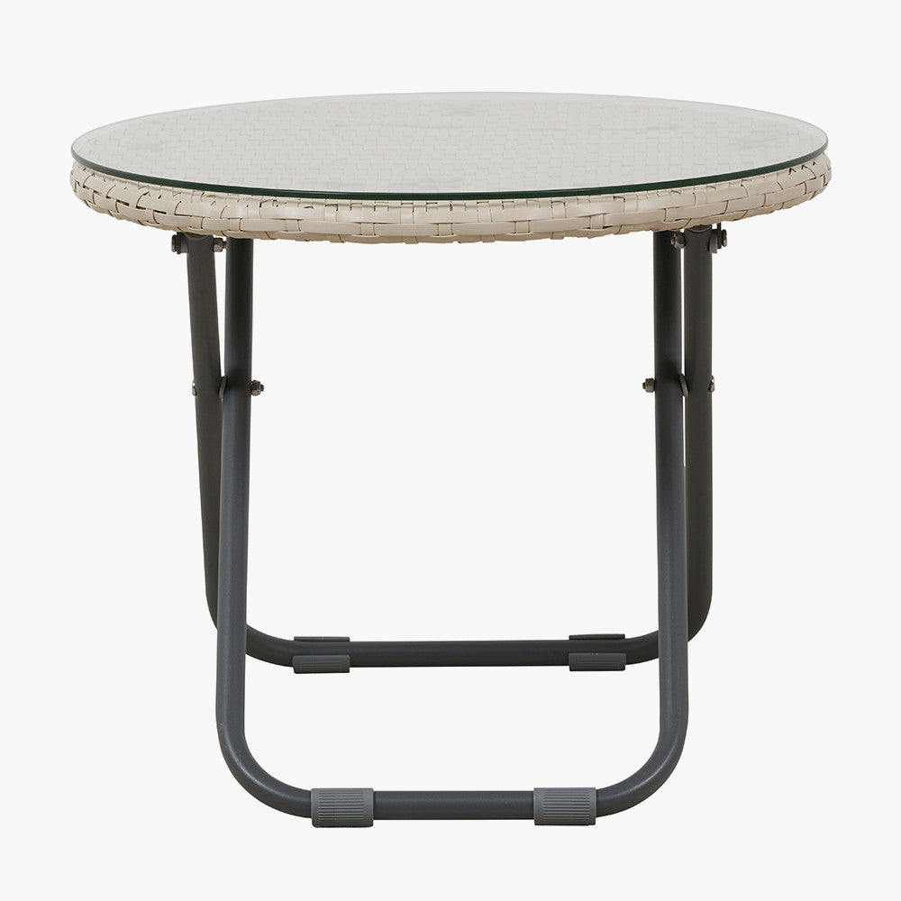 Tobs Outdoor Cream Foldable Loungers Set