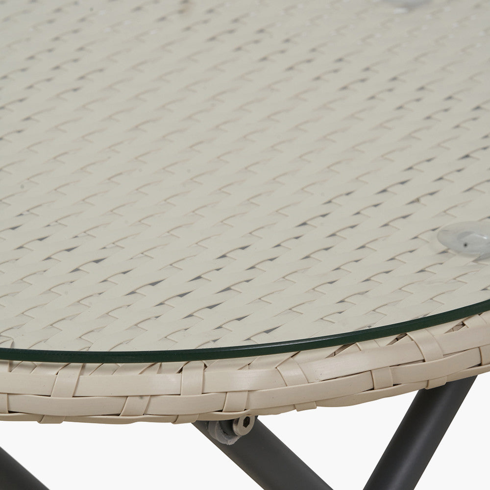 Tobs Outdoor Cream Foldable Loungers Set