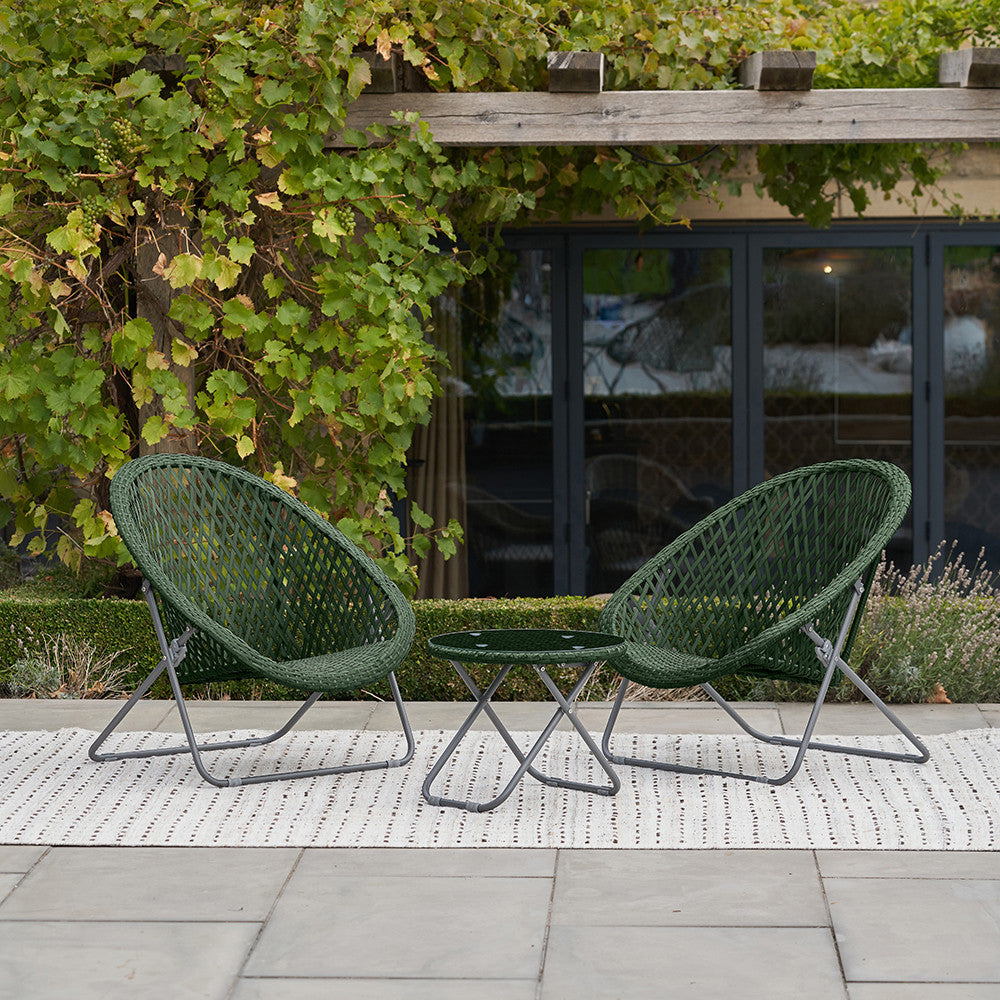 Tobs Outdoor Green Foldable Loungers Set