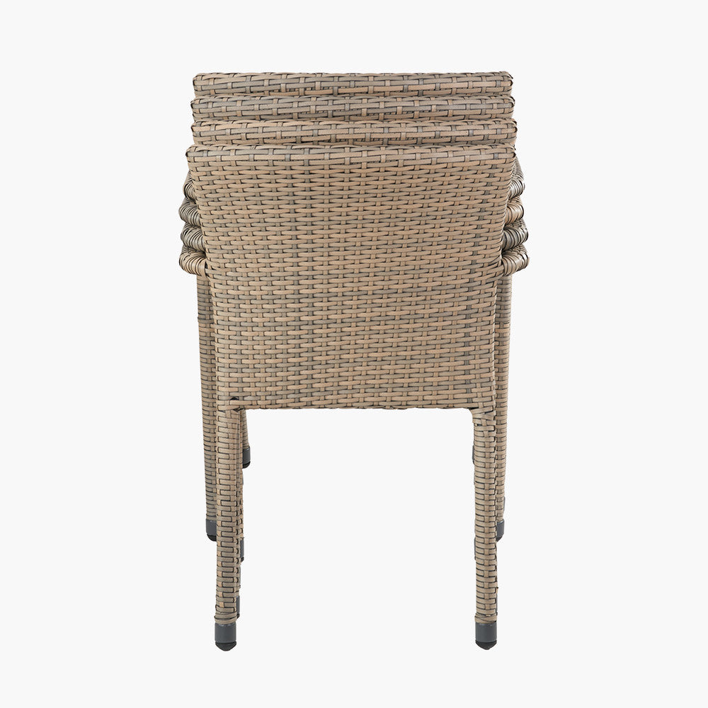 Tobs Outdoor Grey Synthetic Rattan Stacking Chair