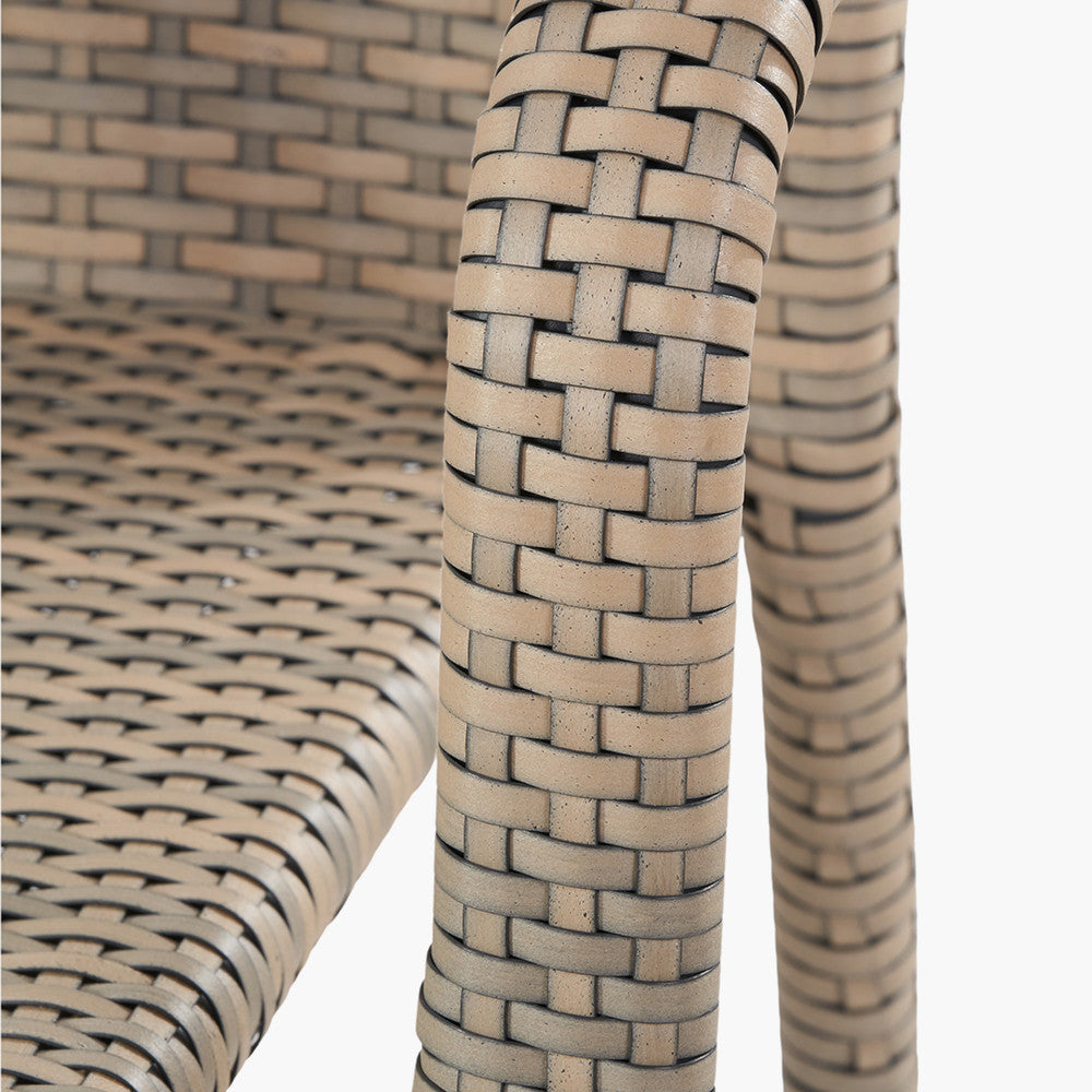 Tobs Outdoor Grey Synthetic Rattan Stacking Chair