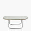 Tobs Outdoor Grey Synthetic Rattan Oval Lounger Table