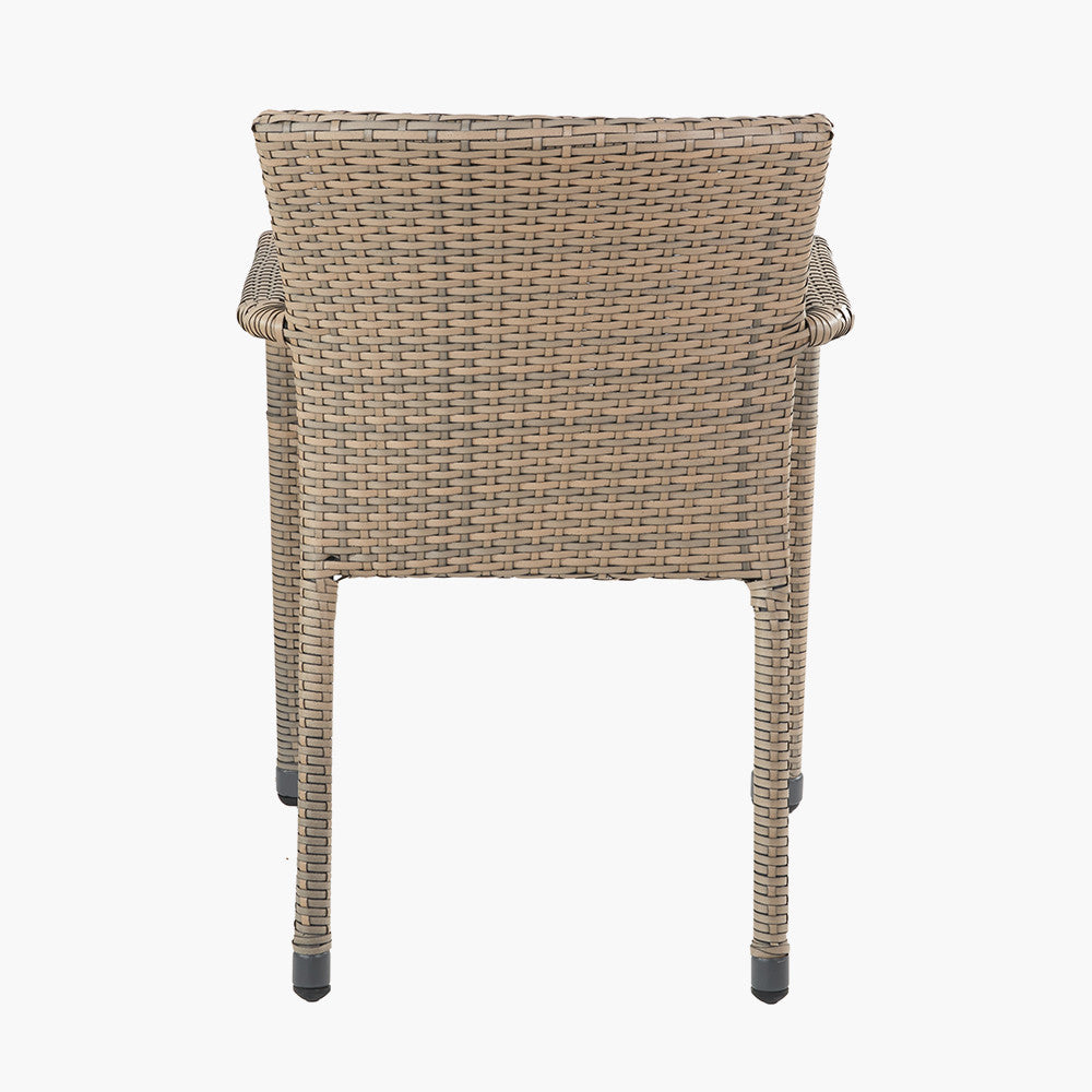 Tobs Outdoor Grey Synthetic Rattan Stackable Bistro Set