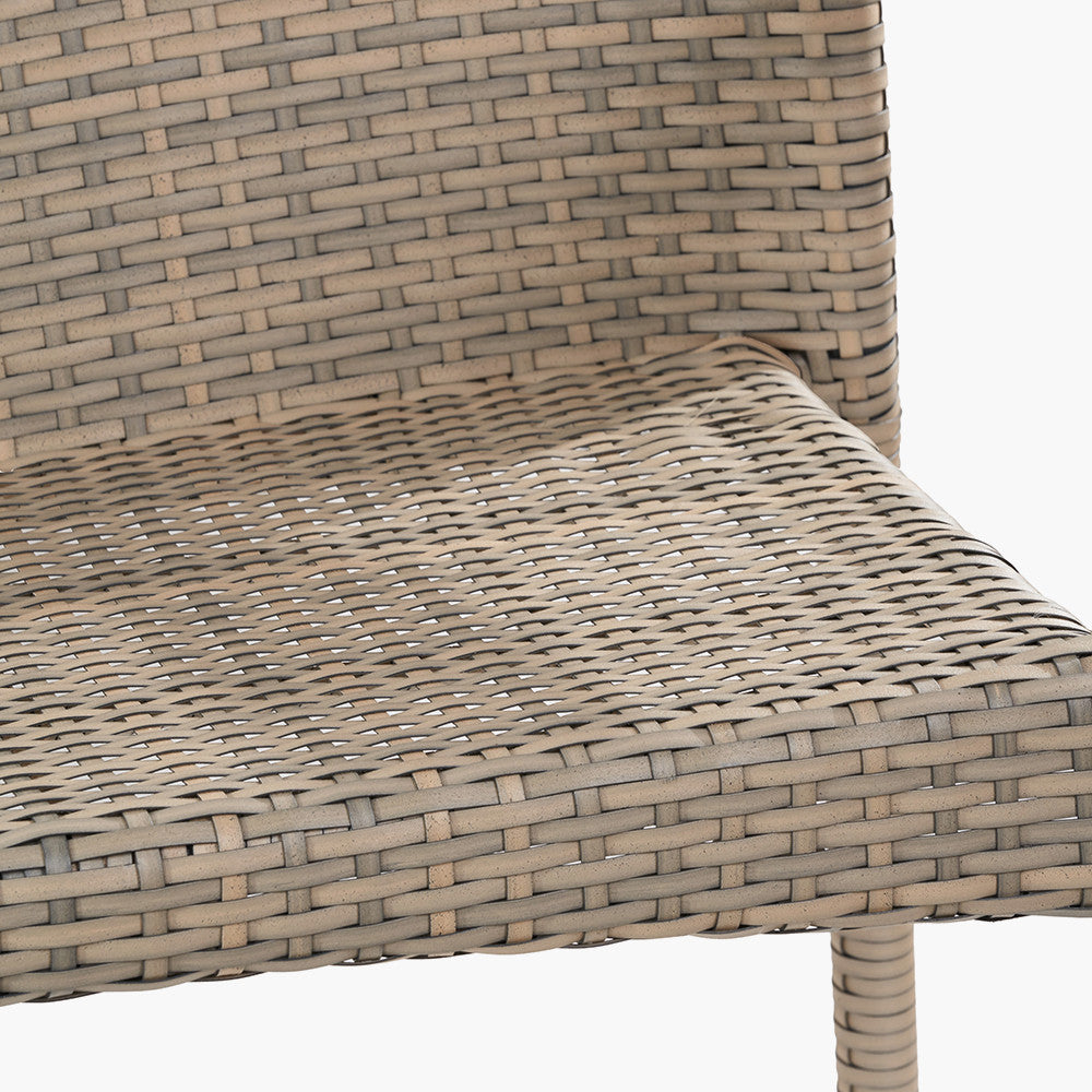 Tobs Outdoor Grey Synthetic Rattan Stacking Bench