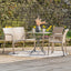 Tobs Outdoor Grey Synthetic Rattan Bench & Two Armchairs Bistro Set