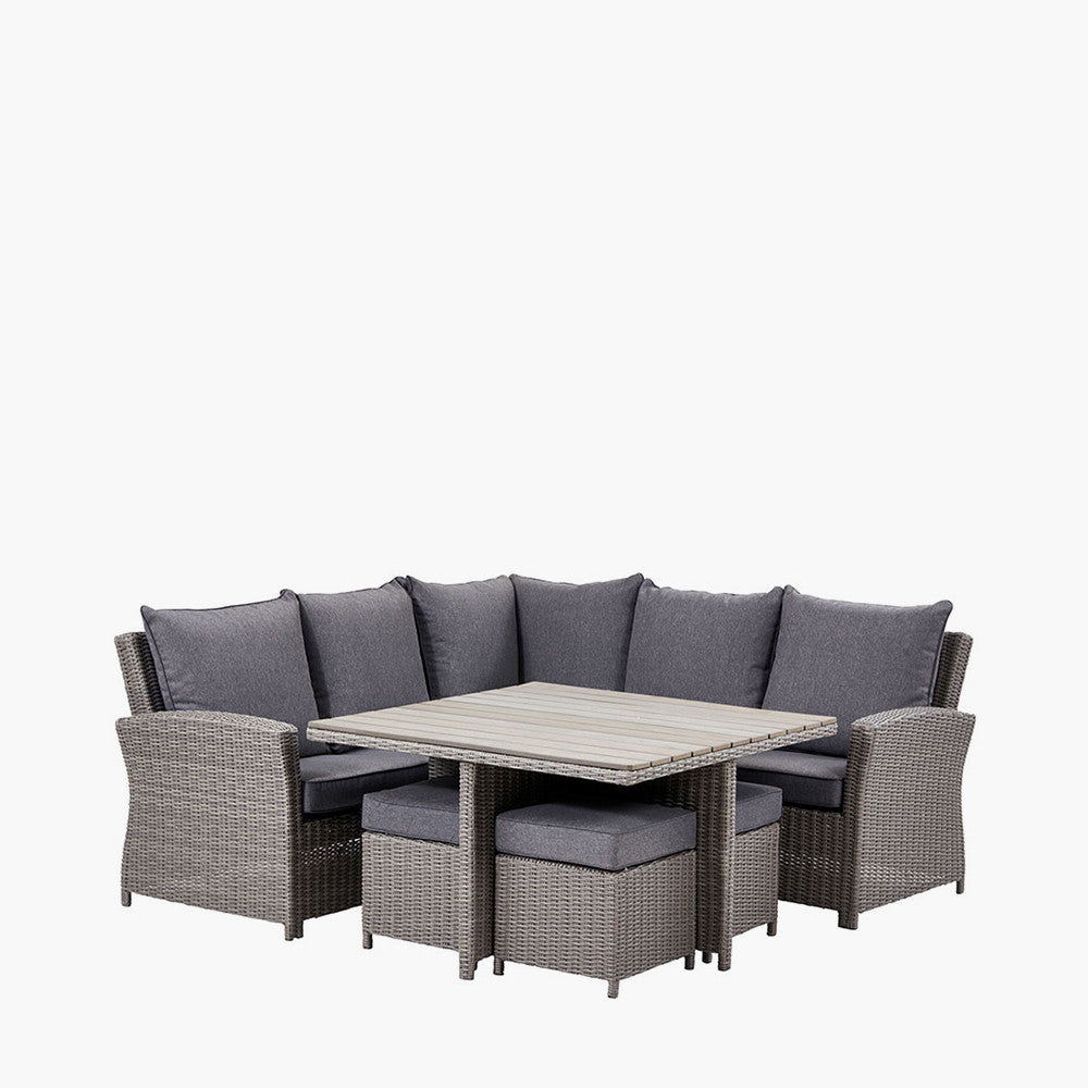 Slate Grey Barbados Square Corner Set with Polywood Top