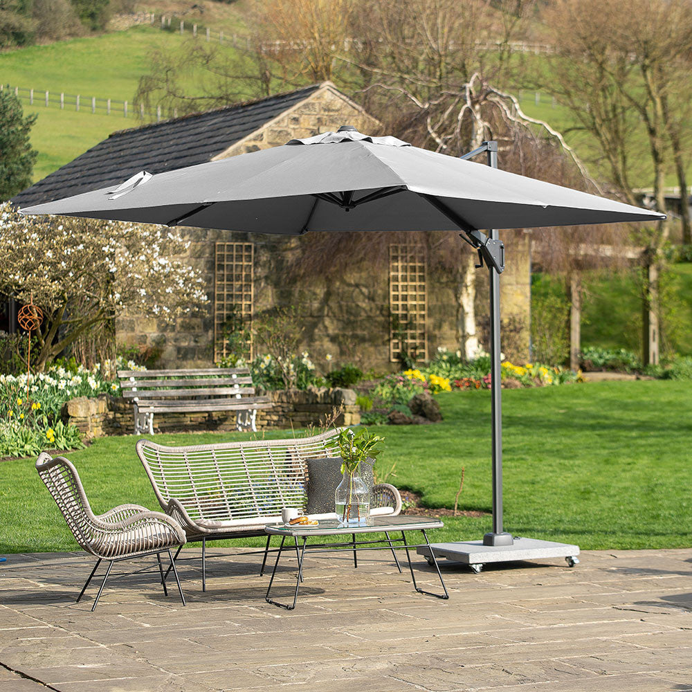 Voyager T2 2.7m Square Luna Grey Parasol
