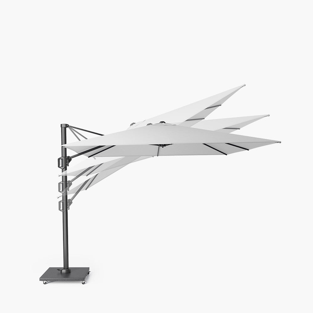 Voyager T2 2.7m Square Sandstone / Champagne Free Arm Parasol