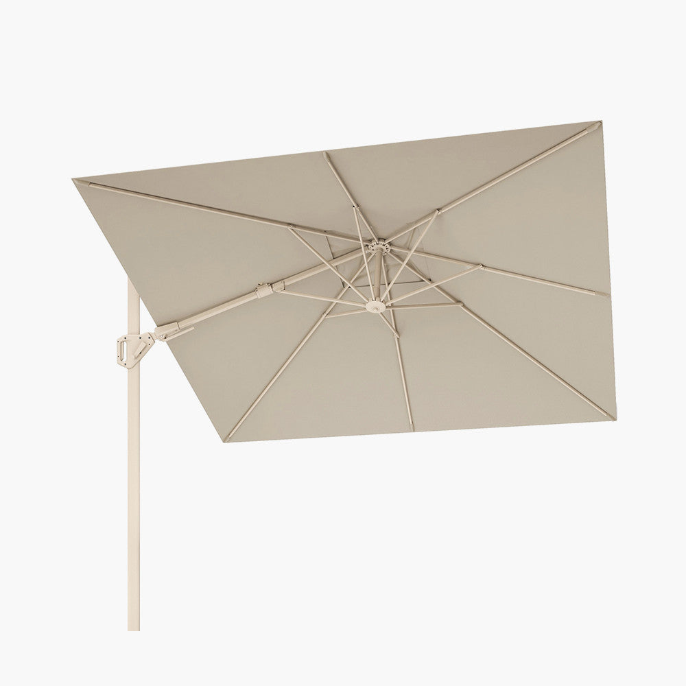 Voyager T2 2.7m Square Sandstone / Champagne Free Arm Parasol