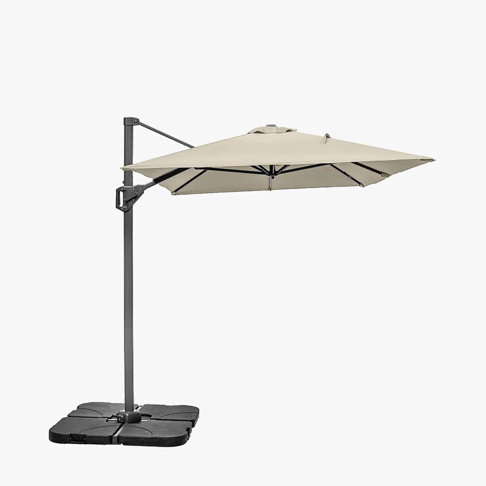 Voyager T1 3m x 2m Rectangular Champagne Free Arm Parasol