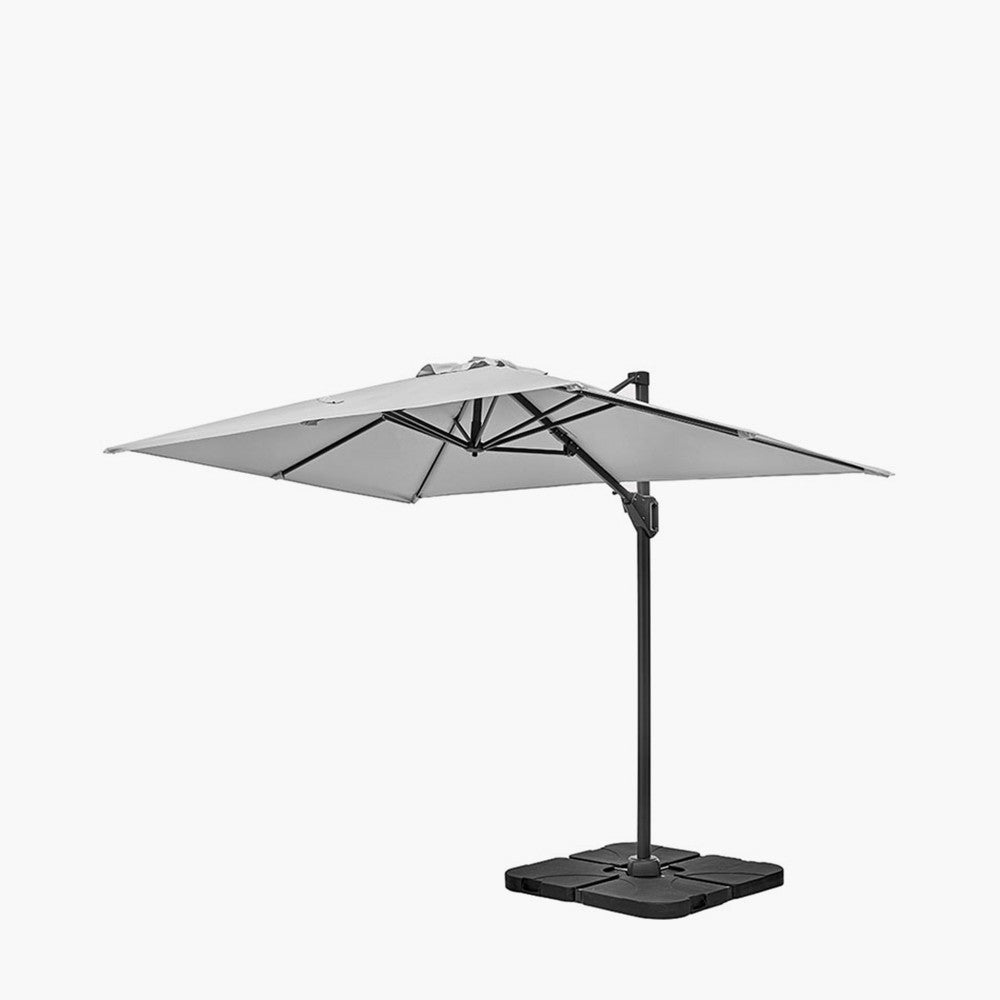 Voyager T1 3m x 2m Oblong Luna Grey Parasol