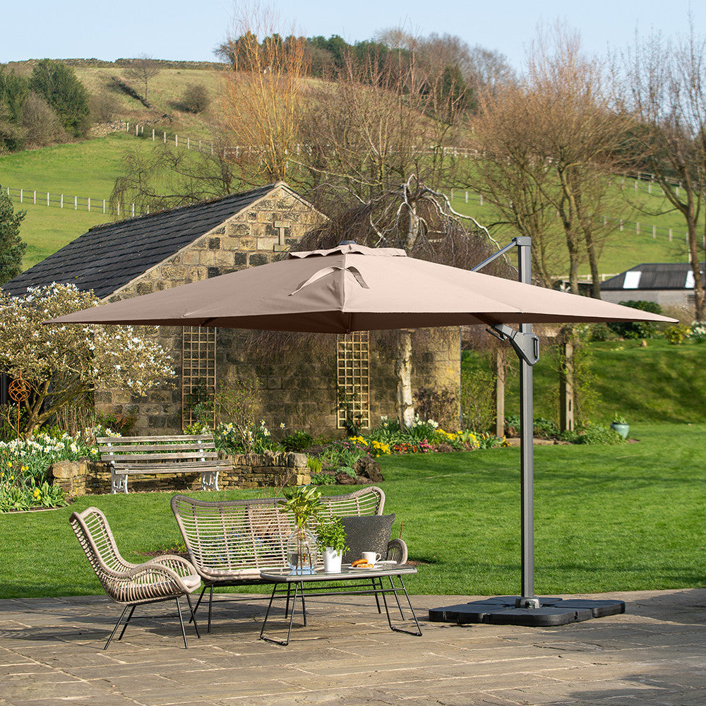 Challenger T2 3.5 x 2.6m Oblong Taupe Parasol