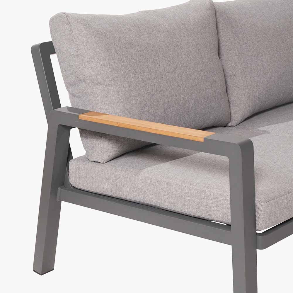 Stockholm Anthracite Corner Set with Fire Pit Table