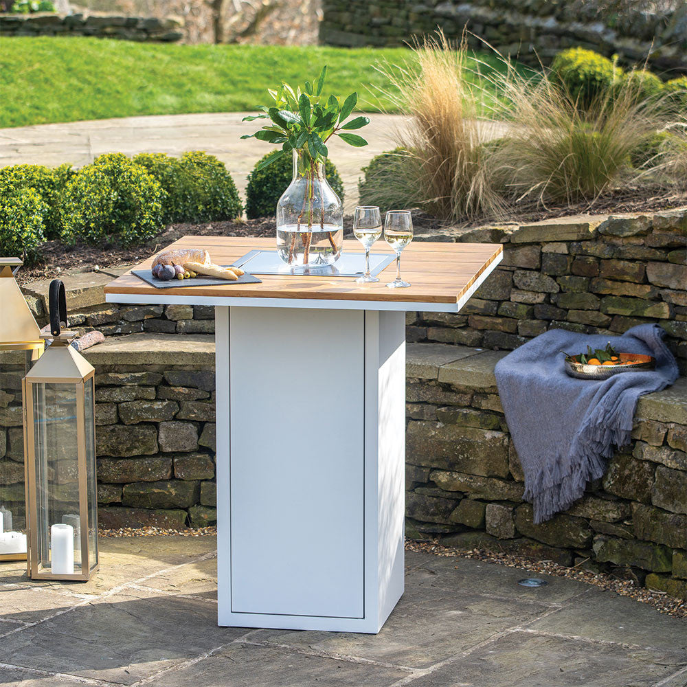 Cosiloft 100 Bar Table White and Teak