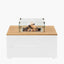 Cosipure 100 Square Fire Pit White and Teak