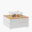 Cosipure 100 Square Fire Pit White and Teak