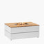 Cosipure 120 Rectangular Fire Pit White and Teak