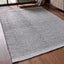 Indoor Outdoor Recycled PET Yarn Graphite and White Basket Weave Design Rug