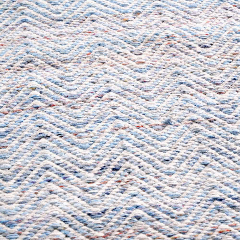 Indoor Outdoor Recycled PET Yarn Aqua, Blue and White Inca Design Rug