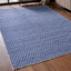 Indoor Outdoor Recycled PET Yarn Denim Blue and White Ikat Design Rug