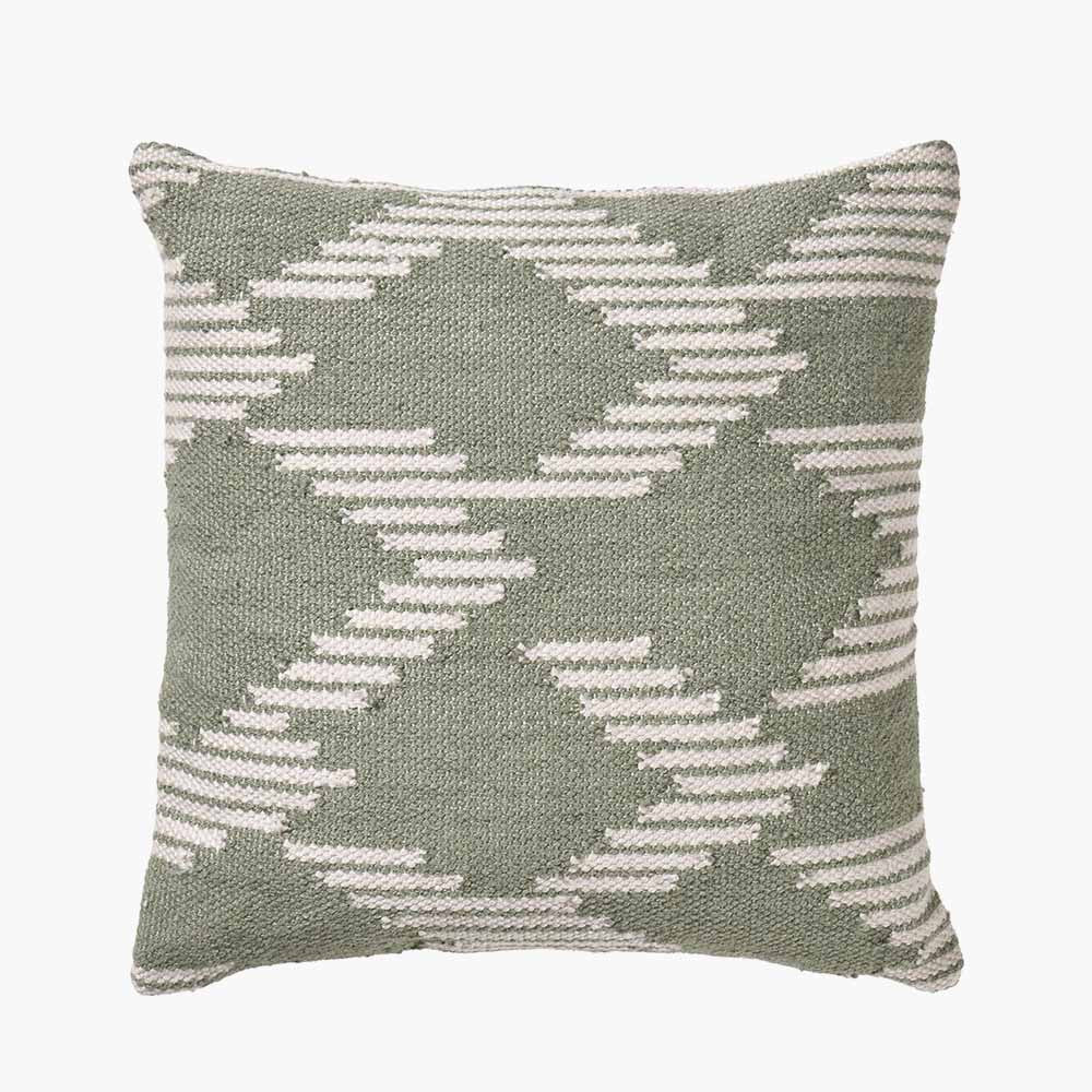Indoor Outdoor Sage and White Chevron Design Scatter Cushion