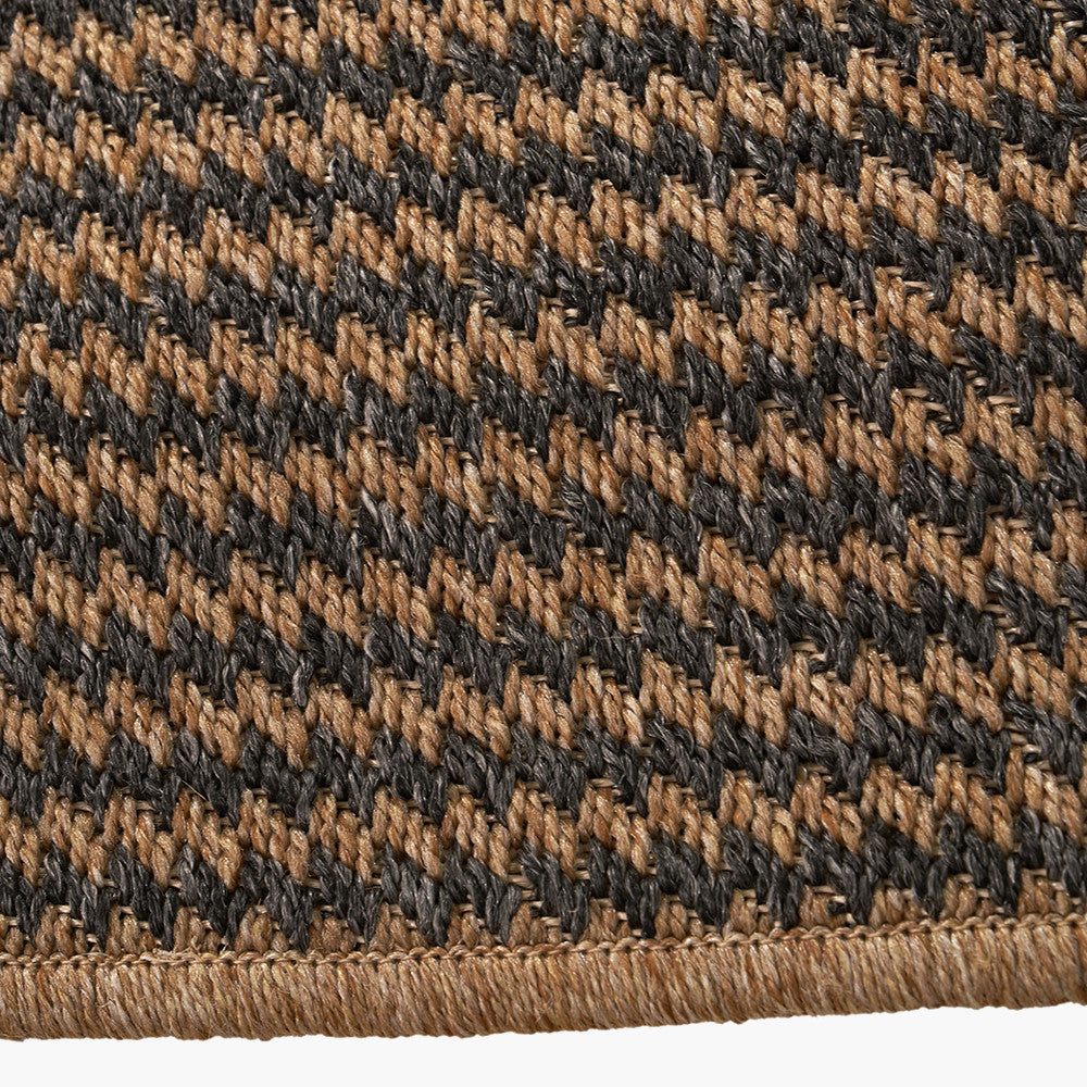 Indoor Outdoor Natural and Slate Grey Design Rug
