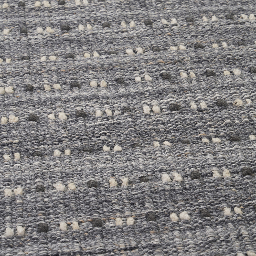 Indoor Outdoor Grey Double Stitch Design Rug
