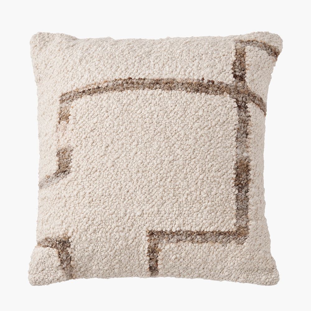 Indoor Outdoor Natural and Tan Fleck Design Scatter Cushion