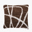 Indoor Outdoor Chocolate Brown and White Abstract Swirl Design Scatter Cushion