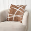 Indoor Outdoor Chocolate Brown and White Abstract Swirl Design Scatter Cushion