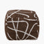 Indoor Outdoor Chocolate Brown and White Abstract Swirl Design Pouffe