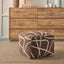 Indoor Outdoor Chocolate Brown and White Abstract Swirl Design Pouffe