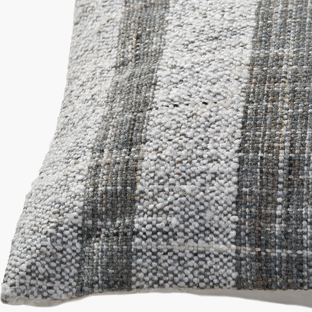 Indoor Outdoor Steel Grey and White Stripe Design Scatter Cushion