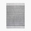 Indoor Outdoor Steel Grey and White Stripe Design Rug