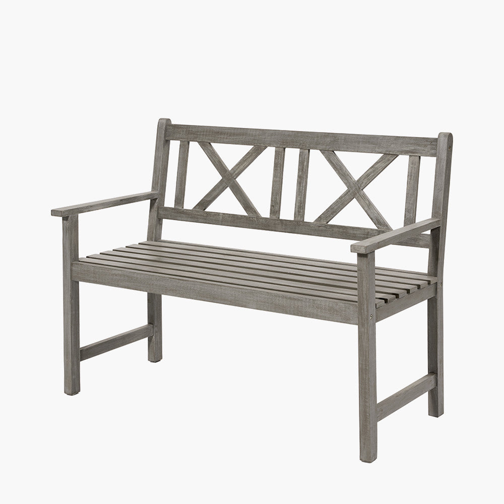 Cambridge Antique Grey 2 Seater Acacia Wood Bench K/D