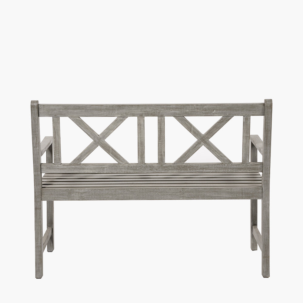 Cambridge Antique Grey 2 Seater Acacia Wood Bench K/D