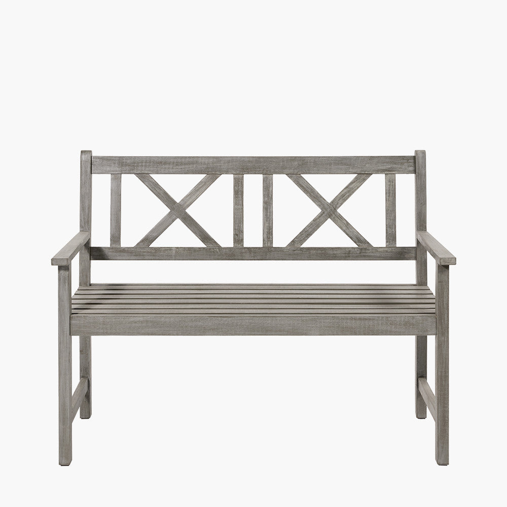 Cambridge Antique Grey 2 Seater Acacia Wood Bench K/D